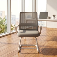 Chaise de bureau ergonomique moderne en maille avec accoudoirs fixes, hauteur réglable, base coulissante et cadre en aluminium – Vente en gros