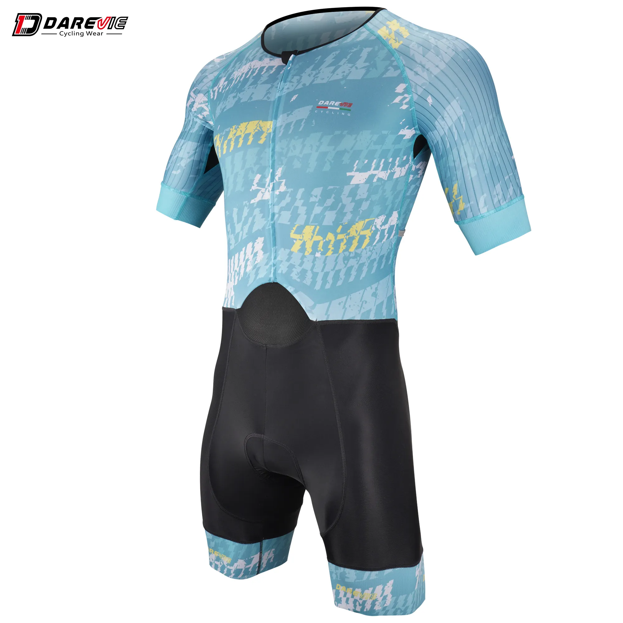 DAREVIE OEM ODM short sleeve cycling skin suit trisuit cycling skin suit triathlon bike set men