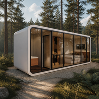 VESUNNO Maison Modulaire de Luxe en Conteneur avec Murs en Verre - Hôtel Portable, Mini-Maison, Capsule Spatiale, Pod de Construction
