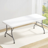 Tables pliantes en plastique modernes, portables, blanches, rectangulaires, pour banquets, traiteur, salle à manger, camping, événements, hôtels, vente en gros