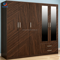 Armoire en acier à double porte, rangement métallique détachable, anti-humidité, chambre à coucher, design italien moderne, coffre-fort, miroir