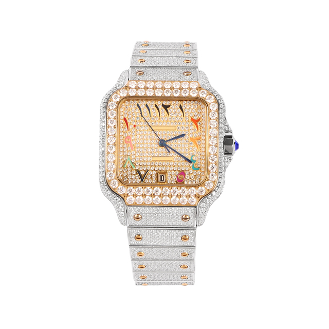 High Quality Luxury Automatic Mechanical ETA Stainless Steel Watch Full Bust Diamond Moissanite Dial for Brand Watches