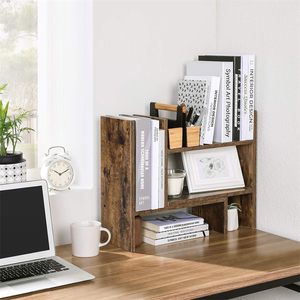 Étagère <span class=keywords><strong>de</strong></span> <span class=keywords><strong>rangement</strong></span> <span class=keywords><strong>de</strong></span> table marron rustique 3 Modules adaptables petite bibliothèque en bois organisateur <span class=keywords><strong>de</strong></span> <span class=keywords><strong>bureau</strong></span> pour <span class=keywords><strong>bureau</strong></span> Studio cuisine - Product Image 4