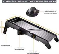 Mandoline à légumes manuelle réglable 3-en-1 en acier inoxydable 304 L&B, hachoir alimentaire multifonction écologique, vente en gros