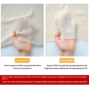 Tela de Forro de Chifón Perla Sólida, Suave y Fluida, No Transparente, Material Premium para Uso como Capa Interior en Vestidos y Camisas de Mujer - Product Image 3