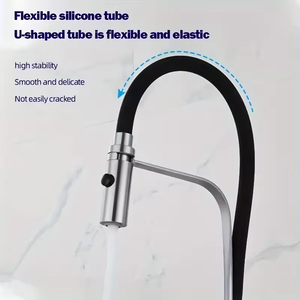 Rubinetto da Cucina Moderno Monocomando Monoforo in Acciaio Inox 304 con Beccuccio <span class=keywords><strong>Flessibile</strong></span> in Silicone Estraibile a Prezzo Conveniente - Product Image 4
