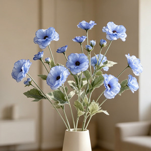 Fleurs artificielles de pavot et de pivoine en soie Runye, réalistes, pour la décoration intérieure et les arrangements floraux. - Product Image 4