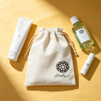 Sac en coton biologique naturel écologique en gros avec cordon de serrage, pochette en toile pour bougies, dentifrice, bain de bouche, spray buccal et rangement