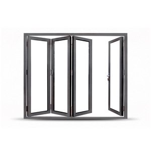 Porte de séparation de balcon en alliage d'aluminium, verre trempé double couche, rail de guidage en acier inoxydable, porte et fenêtre pliantes - Product Image 4