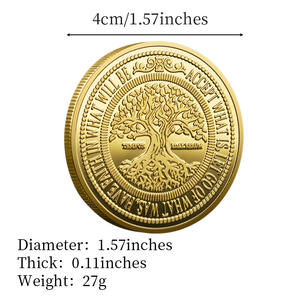 3D 浮雕镀金锌合金纪念币“一切都会过去的”主题 2 种颜色可选 哲学 EDC - Product Image 6