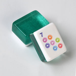 160 قطعة من بلاط الماجونغ الأمريكي الأخضر الأكريليكي مع إمكانية تخصيص الصور وسطح ناعم لألعاب العائلة والحفلات - Product Image 3