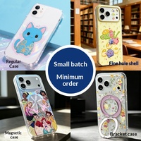 Coque de téléphone magnétique anti-empreintes digitales avec coussin d'air antichoc en TPU PET IMD double couche, design dessin animé, chargement sans fil