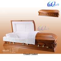 Ataúdes de Madera Estilo Americano de Alta Calidad al por Mayor - Ataúd de Nogal Macizo Natural para Entierro de Adultos con Diseños Personalizables