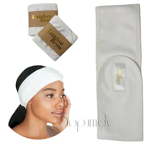 Custom Logo Label Custom Logo Printing LOW MOQ New Design Women Custom Shower Yoga Makeup Spa Bamboo Cotton Headband