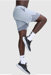 <span class=keywords><strong>Shot</strong></span> sportivi a doppio strato ad asciugatura rapida pantaloncini da ginnastica da uomo estivi - Product Image 3