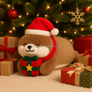 Fournisseur de jouets en peluche personnalisés Sceau de Noël <span class=keywords><strong>Animal</strong></span> en peluche avec boîte-cadeau Poupée en peluche douce OEM ODM Décoration de vacances Cadeau pour enfants - Product Image 3