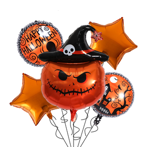 Ensemble de décoration de fête d'Halloween 2025 pour enfant, avec ballons mignons et durables en forme de citrouille, sorcière et fantôme, pour l'intérieur - Product Image 1
