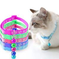 Collier pour chat réglable en polyester écologique avec clochette, motif quadrillé coloré, style décontracté, toutes saisons, accessoire pour animaux de compagnie