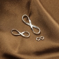 Fermoirs Infinity en argent sterling véritable avec anneau fermé pour bijoux, collier et bracelet Connecter