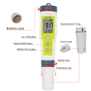 EZ9902 Testeur de qualité de l'eau 3-en-1 pH EC Température Mètre numérique portable pour usage domestique - Product Image 1