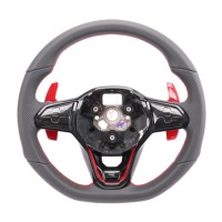 Volant à LED carbone sans garniture centrale pour Volkswagen VW Golf R 6 7 MK6 MK7 MK7.5 GTI Jetta Passat CC