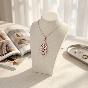 Impresionante Collar con Colgante de Diamante Cultivado en Laboratorio con Diseño Floral, Chapado en Oro, Certificado IGI, Joyería Fina de Lujo para Mujeres y Hombres, Regalo de Cumpleaños - Product Image 1