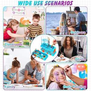 Cepillo de pelo con cambio de agua automático, herramienta de limpieza de pintura acrílica con soporte para cepillo para suministros de arte - Product Image 4