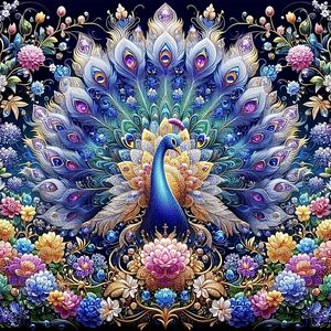 Kit <span class=keywords><strong>de</strong></span> <span class=keywords><strong>Peinture</strong></span> Diamant 5D Luxe Songwoo, Motif <span class=keywords><strong>Paon</strong></span> Coloré Entièrement Brodé, Plumes <span class=keywords><strong>de</strong></span> <span class=keywords><strong>Paon</strong></span> Florales, <span class=keywords><strong>Peinture</strong></span> Diamant Haute Brillance - Product Image 2