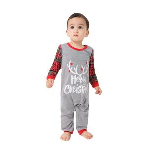 Drop Shipping Ensembles de pyjamas familiaux assortis Lettre de Noël et t-shirt à manches longues imprimé à carreaux et bas Loungewear - Product Image 2