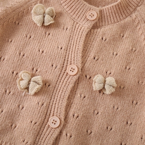 Vendita calda nuovi modelli bambine maglione vestito tinta unita disegno floreale maglione per bambini - Product Image 4