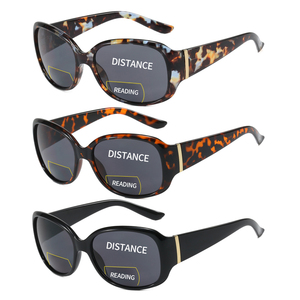 Elegant Fashionable Ladies' Large-frame Bifocal Customizable Varifocal <strong>Reading</strong> Glasses Metal <strong>Accessories</strong> Embedded Gray Lenses - Product Image 4