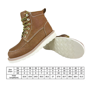 6 Inch MOC Toe Yellow Embossed Grain Cow Leather <strong>Boots</strong> for Mining Construction Factory Safety Work <strong>Boots</strong> for Labor Protection - Product Image 3
