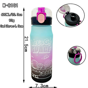 <strong>Let's</strong> <strong>Go</strong> Space Gradient Water Bottle 600ml Direct Drinking Plastic Cup For Juice Milk Tea Gift - Product Image 4