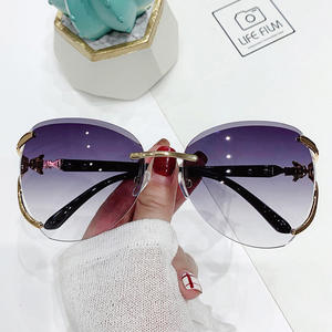 New fox Head Fashion Sun Glasses Rimless Metal Female UV400 <b>Large</b> <b>Frame</b> Luxury Women Sunglasses Man Glasses - Product Image 3