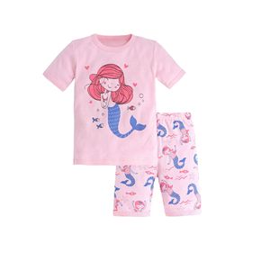 OA 60 giorni OEM ODM 100% <span class=keywords><strong>pigiama</strong></span> a manica corta per ragazze in cotone 2 pz da 3 a 8 anni pigiami estivi per bambine - Product Image 1