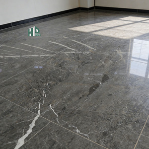 Dalles de marbre gris Emperador Herms poli anti-usure, découpées sur mesure pour marches d'escalier, idéales pour la rénovation d'escaliers de bâtiments commerciaux - Product Image 6