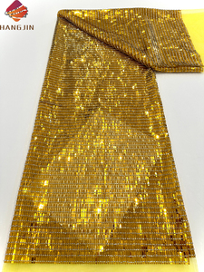 Luxus Shining <span class=keywords><strong>Sequence</strong></span> Lace Stoffe Mode Mehrfarbige Pailletten Stickerei Tüll Mesh Lace Stoff für Abend Party Kleider - Product Image 4