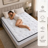 Komprimierte Queen-Size-Schaumstoffmatratze 10 Zoll Euro-Top Kühlgel-Memoryschaum Baumwollbezug für Schlafzimmer Mittlere Festigkeit