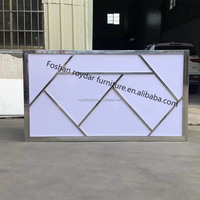 Barre pliante portable argentée barres modernes en acier inoxydable motif modifiable comptoir de bar de location d'événement