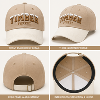 Casquette Dad Hat Bicolore Personnalisée avec Logo Brodé en Relief 3D pour Vente en Gros – Idéale pour les Sentiers Alpins, Festivals en Bord de Lac, Marchés, Locations et Foires