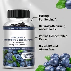 Cápsulas de Concentrado de Arándanos OEM 36:1, 500mg, Antioxidante, Suplemento Dietético Natural, 60 Cápsulas - Product Image 2