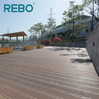 Plancher de terrasse en composite de bambou d'extérieur, style populaire, installation facile, antidérapant et imperméable pour parcs