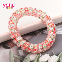 YANE Élastique à cheveux transparent couleur sirène effet laser, en plastique/résine, design simple, très résistant, mignon et adorable