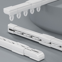 Système de rideaux à cordon, tringle télescopique à poulie, rail de séparation extensible et réglable, sans mesure pour cloisons de pièce, en métal aluminium