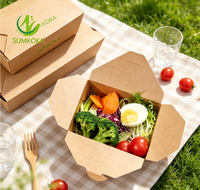 Boîte à repas écologique pour la restauration rapide SUMKOKA BPI Factory, emballage alimentaire en papier kraft à emporter