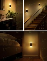 LOHAS Veilleuses murales modernes et uniques Veilleuse blanche douce et chaude Luminosité Dimmable LED Night Lighting for Bedroom