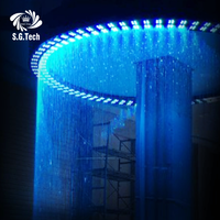 Fuente de Agua Moderna con Cortina de Agua de Acero Inoxidable para Interiores y Exteriores, Ideal para Hoteles y Jardines, Personalizable