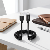 Câble à ressort USB 2.0 type-c données 2A câble de chargeur rapide TPU