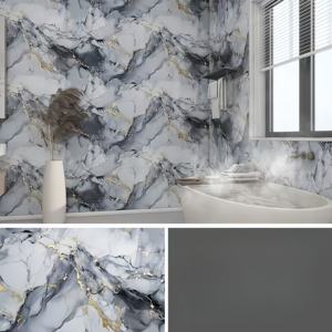 Pegatina de mármol autoadhesiva moderna de aluminio y plástico, resistente al agua, a prueba de humedad, para baño, cocina, sala de estar, pared decorativa - Product Image 6