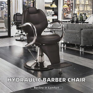 XISONG Hydraulic <b>Leather</b> Barber <b>Chair</b> with <b>Reclining</b> Feature and Adjustable Footrest 2-Year Warranty for Salon Furniture - Product Image 2